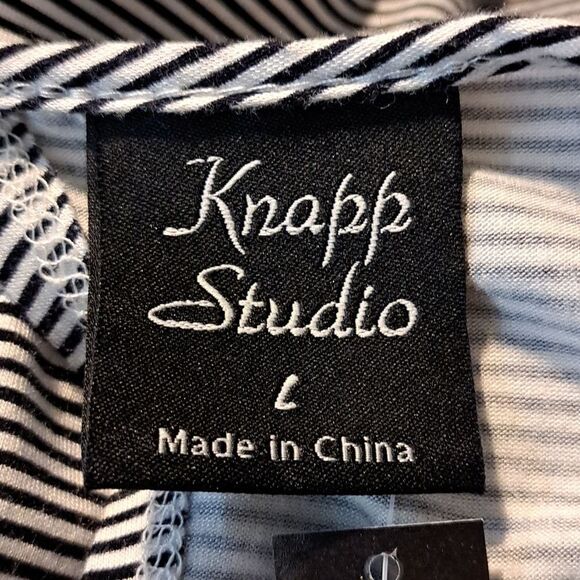 Knapp Studio NEW Top Black White Mini Stripe Beads Anchors Sailing Boating Large - Picture 7 of 12